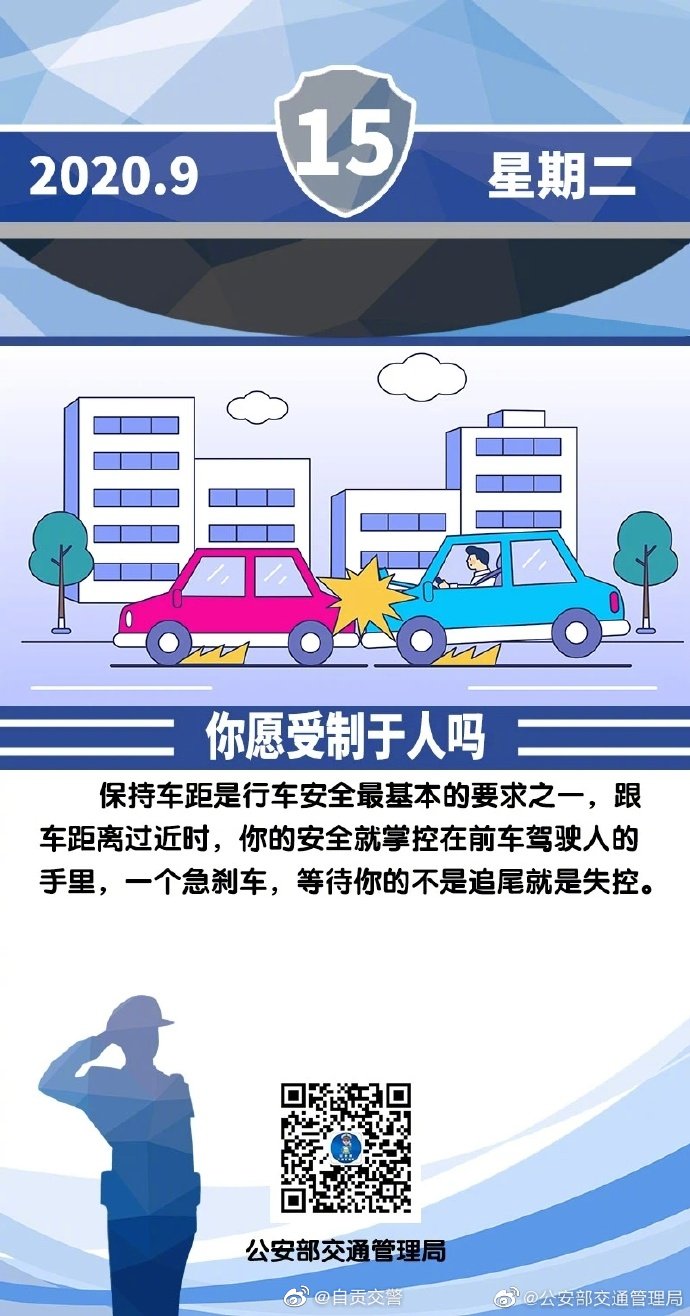 #安全提示每日一图# 保持安全车距。 ​​​​-1.jpg