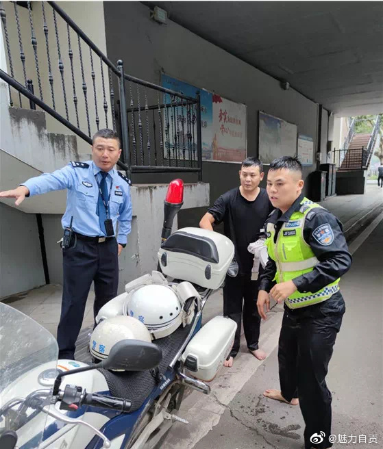正面照来了！他就是昨天游过宽阔河面救起落水女子的自贡市自流井区交警大队辅警倪科睿-3.jpg