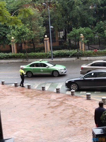 自贡紫荆城邦小区门口，一小车在斑马线任性停车，一个字罚！-3.jpg