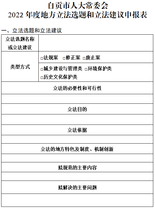 关于向社会各界公开征集自贡市2022年地方立法选题和立法建议的公告-1.png