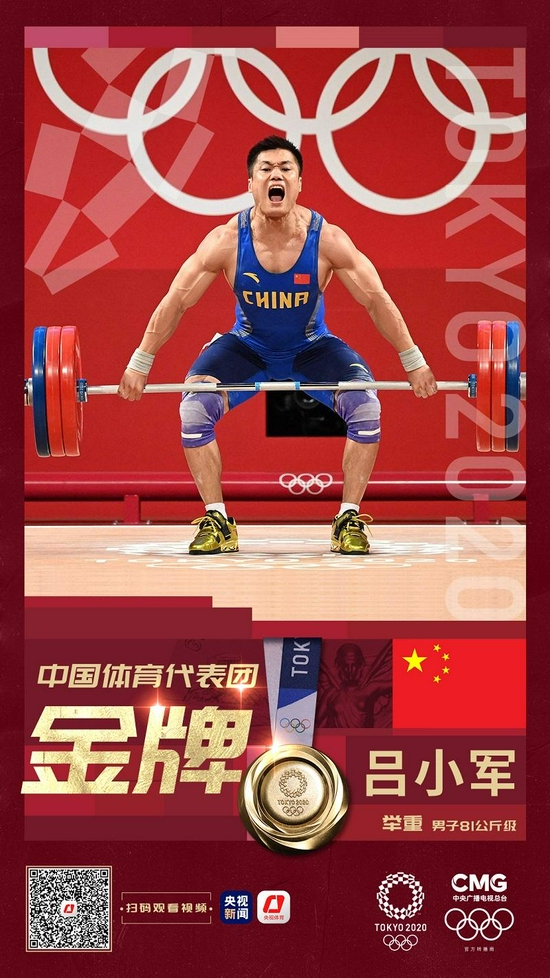 第21金！吕小军夺得举重男子81公斤级金牌-1.jpg