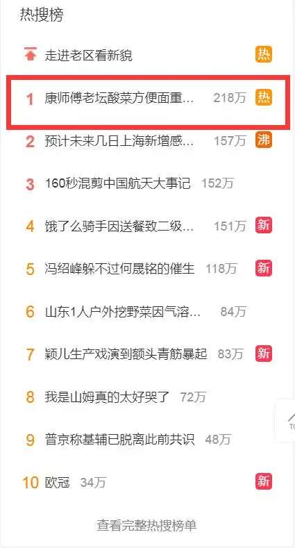 热搜第一！康师傅老坛酸菜面重回货架，竟带着文件卖面-1.jpg