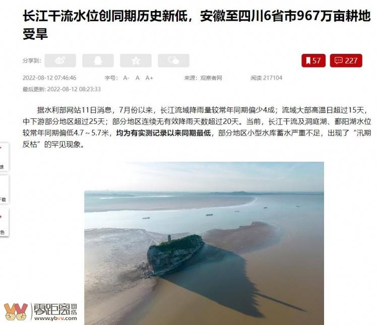 长江干流水位创同期历史新低，安徽至四川6省市967万亩耕地受旱-1.jpg