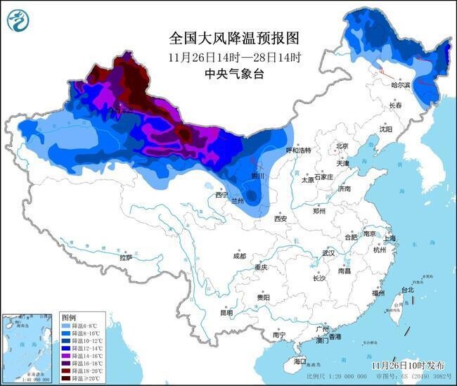 今冬来最强寒潮影响我国 最低温0℃线将南压至江南北部贵州南部-2.jpg