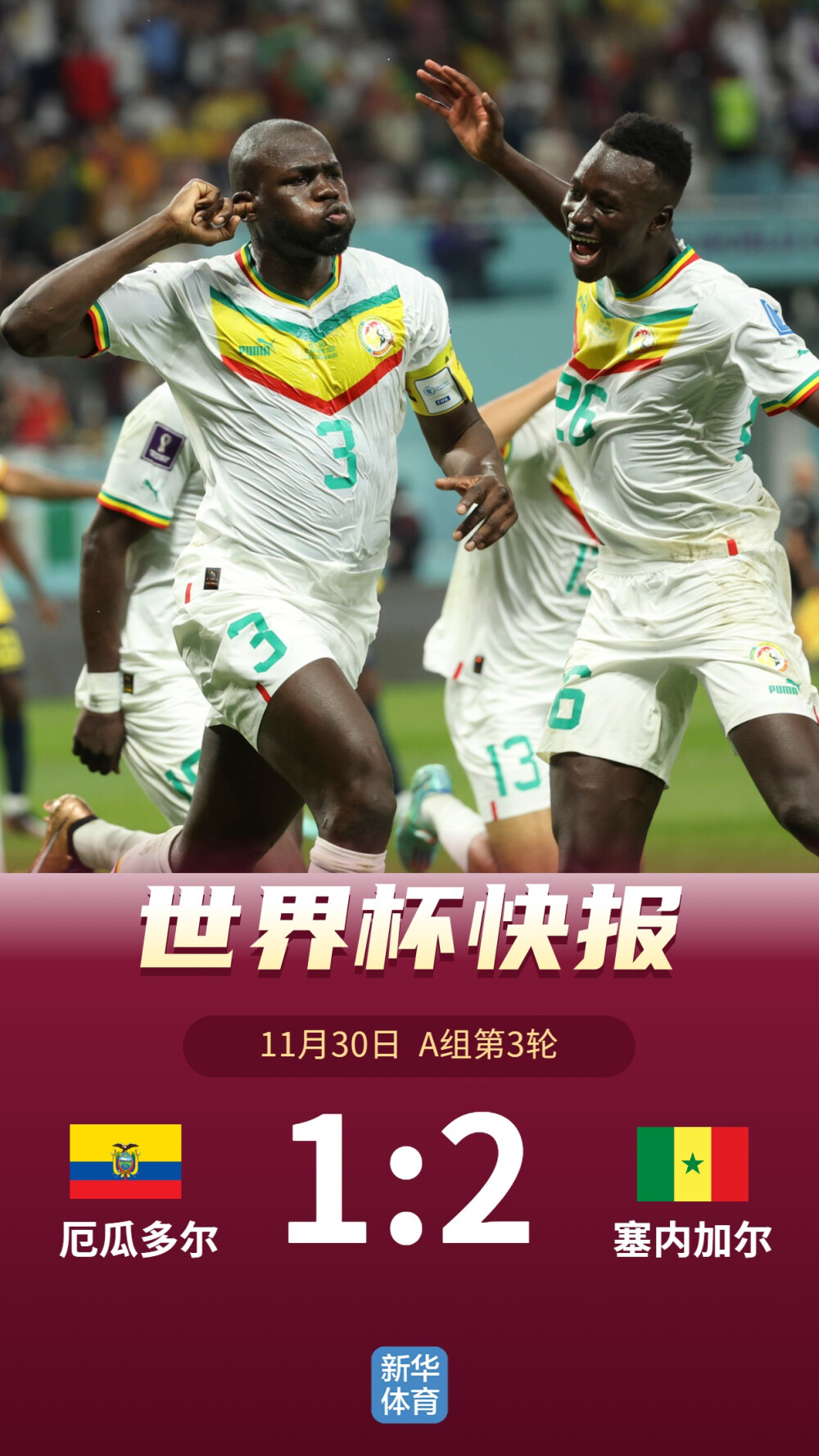 卡塔尔世界杯丨A组：背水一战！塞内加尔2:1击败厄瓜多尔晋级16强-5.jpg