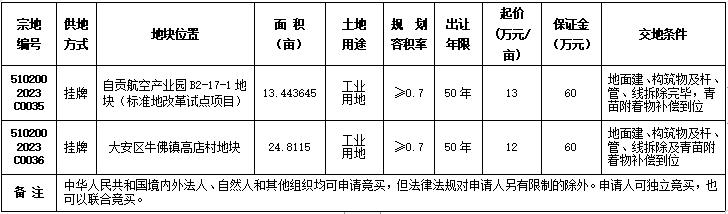 自贡市国有建设用地使用权挂牌出让公告 自国土招拍挂告〔2023〕19号-1.png