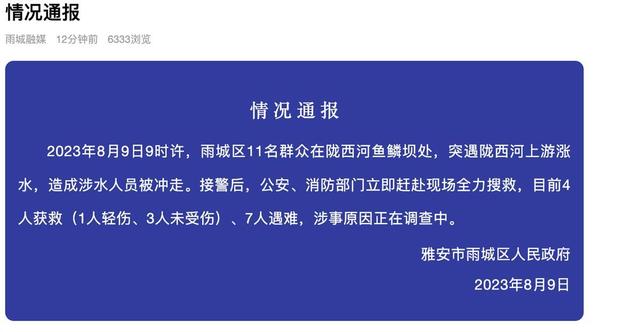 四川雅安一河道涨水致7人遇难，文旅局：鱼鳞坝是水利设施，并非旅游景点-2.jpg