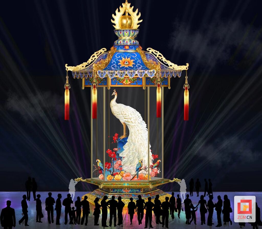 孔雀西南飞 一羽一幻彩 | 自贡网记者探秘灯会 且看今年灯组谁最美！-1.jpg