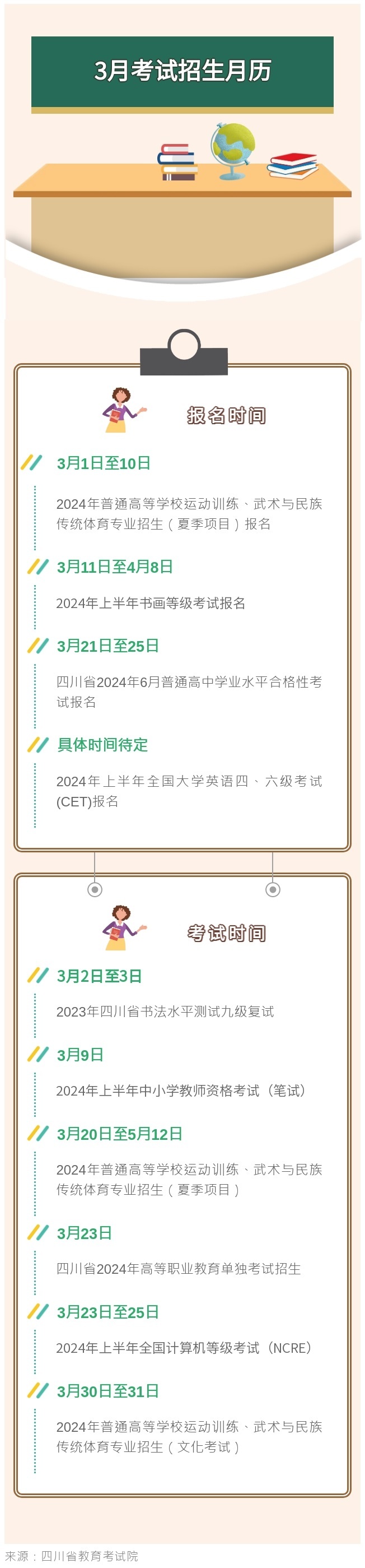 速递！2024年3月四川考试招生月历来了-1.jpg