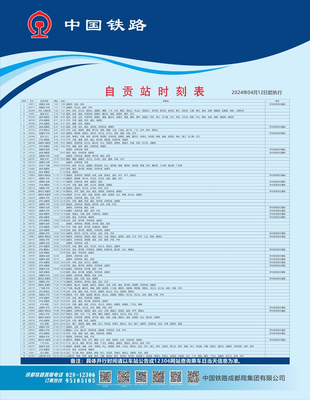 4月12日全国铁路二季度调图 高铁自贡站班次更新！-1.jpg