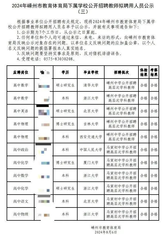 多名清北毕业生入职县级中学？当地教体局：已入职，可领大额补贴和奖金-1.jpg