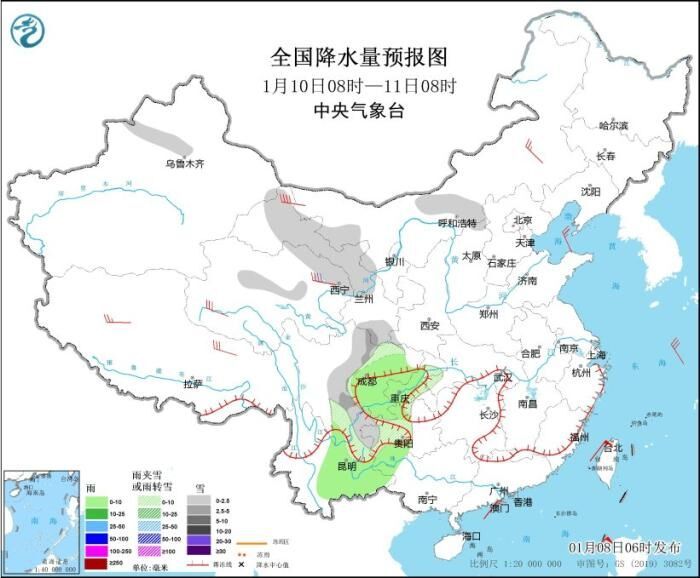 冷空气继续影响我国大部地区 西南地区和江南西部等地有雨雪天气-4.jpg