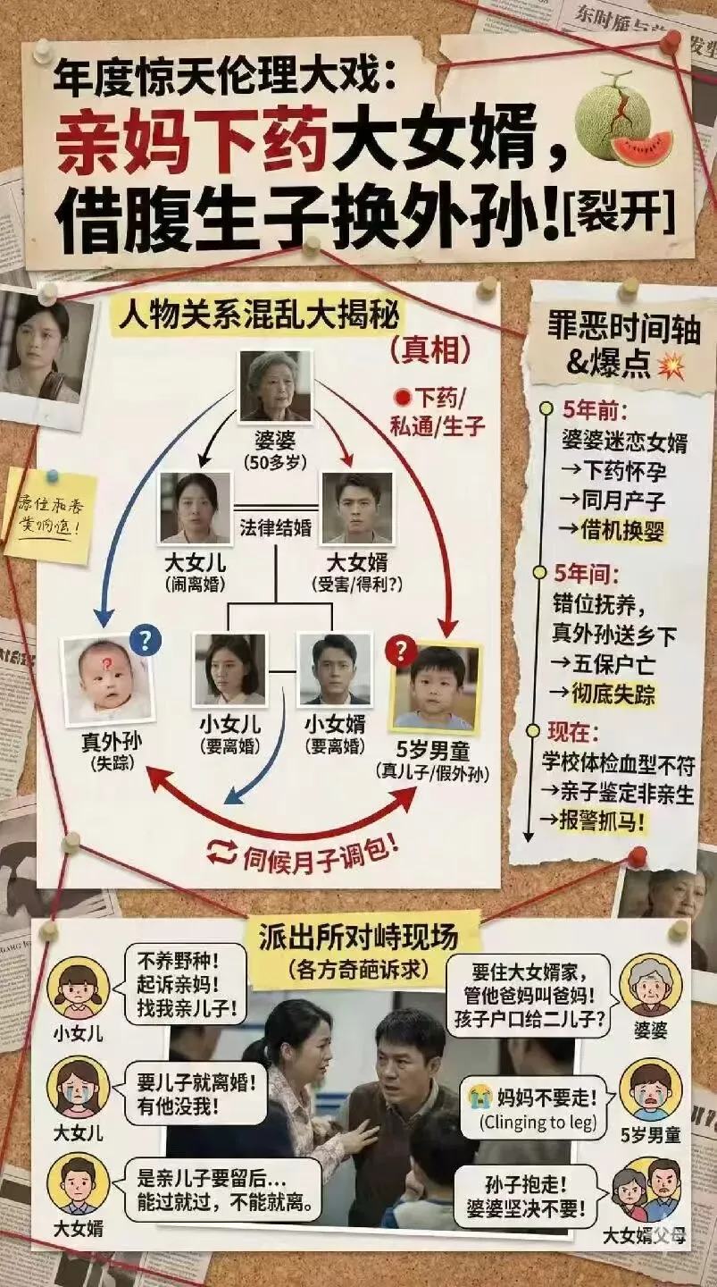 江门大瓜，年度伦理大戏：亲妈下药大女婿借腹生子换外孙…-1.webp